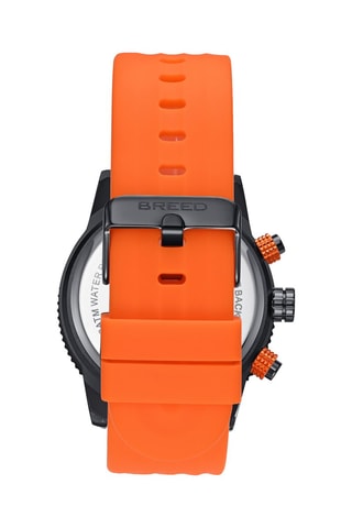 Silicone Quartz Horloge Double Argent - Chronograaf - Oranje en Zwart