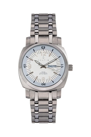 Stalen Quartz Horloge Stealth Zilverkleurig en Wit