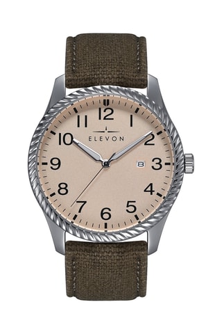 Leren Quartz Horloge Crosswind Bruin en Beige
