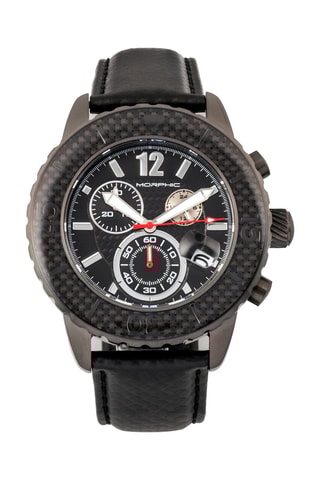 Leren Quartz Horloge M51 - Chronograaf - Grijs