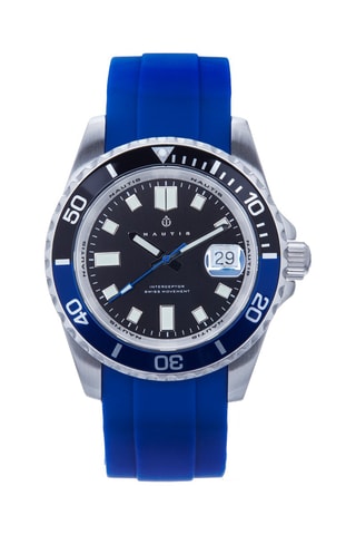 Rubberen Quartz Horloge Interceptor - Marineblauw en Zwart