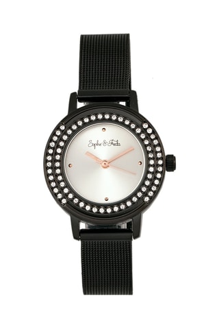 Legering Quartz Horloge met Swarovski Kristallen Cambridge Zwart en Wit
