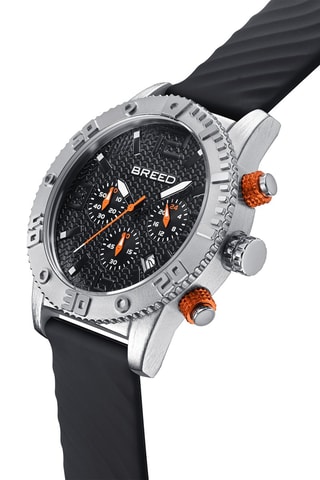 Silicone Quartz Horloge Double Argent - Chronograaf - Zwart