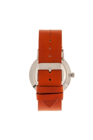 Leren Quartz Horloge The 5100 Camel en Zilverkleurig