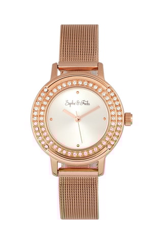 Legering Quartz Horloge met Swarovski Kristallen Cambridge - Roségoudkleurig en Wit