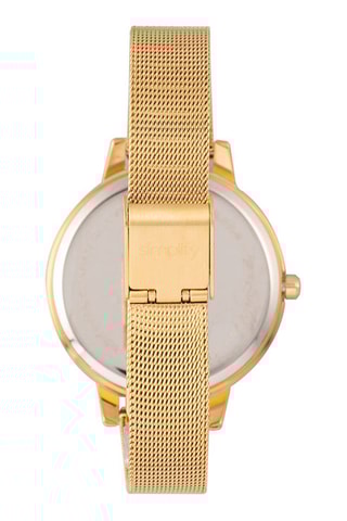 Stalen Quartz Horloge The 5800 Goudkleurig en Paars