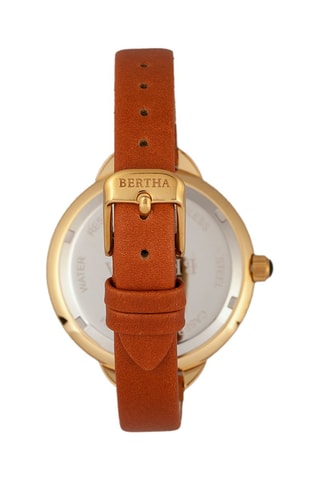 Leren Quartz Horloge Madison Bruin
