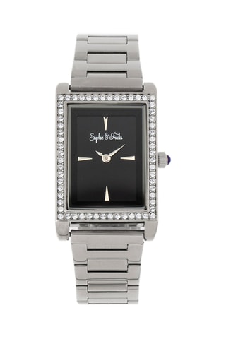 Stalen Quartz Horloge met Swarovski Kristallen Wilmington Zilverkleurig