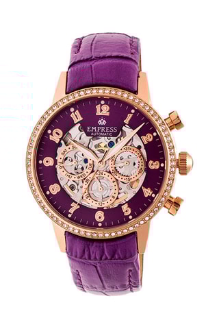 Automatisch Leren Horloge Beatrice Paars en Roségoudkleurig