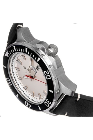 Stalen Quartz Horloge Diver Pro 200 - Zwart en Zilverkleurig - Nautis