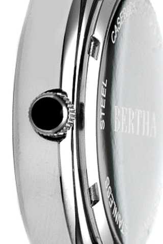 Leren Quartz Horloge Madison Zwart en Zilverkleurig