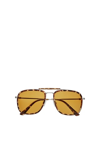 Zonnebril Heren Categorie 2 - Bruin en zilverkleurig