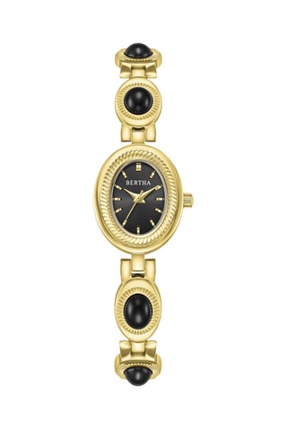 Stalen Quartz Horloge - Geelgoud