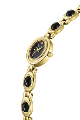 Stalen Quartz Horloge - Geelgoud