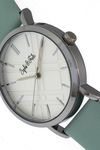 Leren Quartz Horloge - Zilverkleurig en Grijs