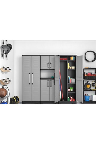 Armoire range balai 2 portes Detroit - 65 x 182 x 45 cm