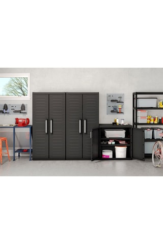 Armoire range balai 2 portes Detroit XL - 89 x 182 x 54 cm