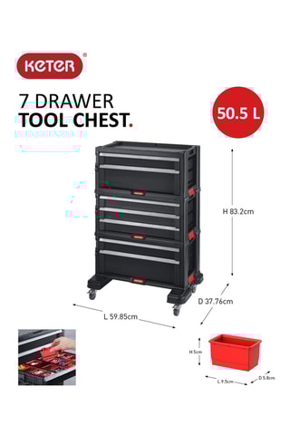 Armoire à outils 7 tiroirs - 56 x 28 x 74 cm