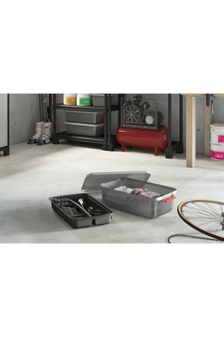 Boîte de rangement K Latch - 28 l - Gris foncé