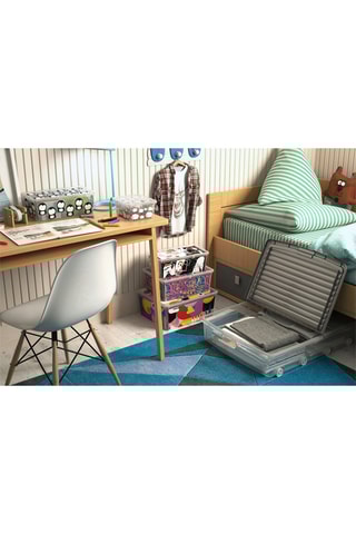 Boîte de rangement à roulettes - 55 l - Anthracite et transparent