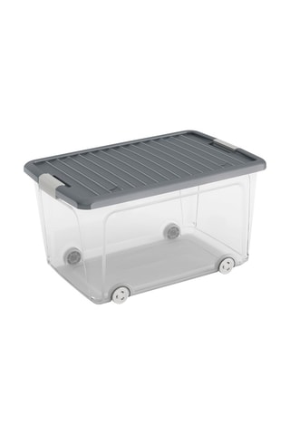Boîte de rangement à roulettes W Box - 50 l - Anthracite et transparent