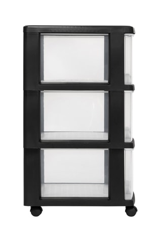 Tour de rangement à roulettes - 37,1 x 38,9 x 67 cm - Noir