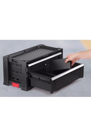 Coffre de rangement 2 tiroirs - 56 x 28 x 26 cm