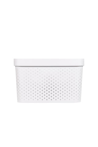 Bac de rangement Infinity Dots recyclé -  17 l - Blanc