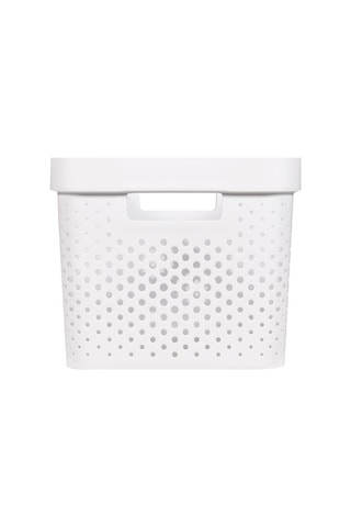 Bac de rangement Infinity Dots recyclé -  17 l - Blanc