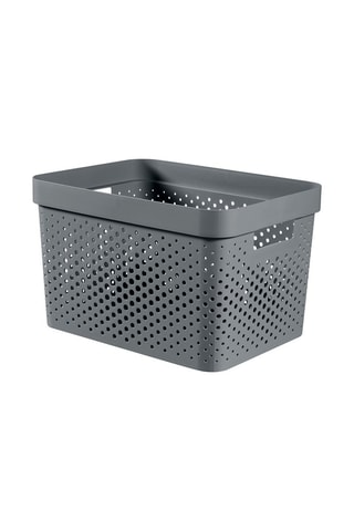 Bac de rangement Infinity Dots recyclé -  17 l - Gris