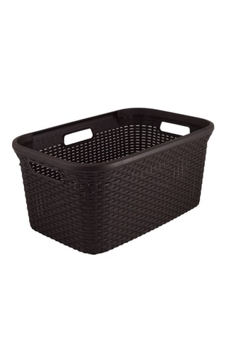 Panier à linge aspect rotin - 59,2 x 27 x 38 cm
