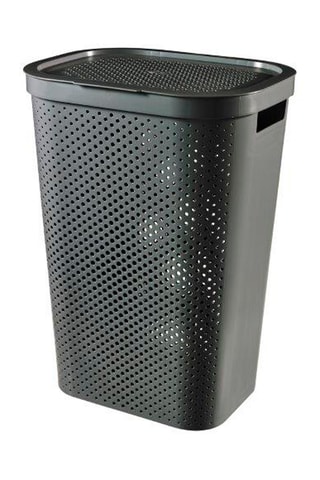 Coffre à linge Infinity Dots recyclé - 60 l - Gris