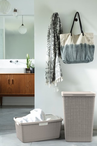 Coffre à linge Jute - 58 l - Beige