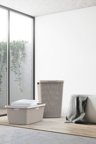 Coffre à linge Jute - 58 l - Beige