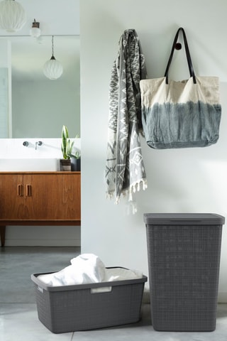 Coffre à linge Jute - 58 l - Gris