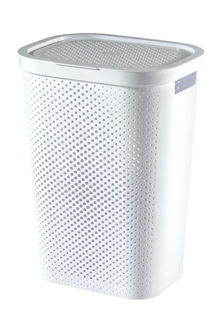 Coffre à linge Infinity Dots recyclé - 60 l - Blanc