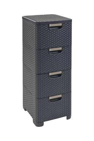 Tour de rangement 4 tiroirs - 37,8 x 79 x 32,8 cm