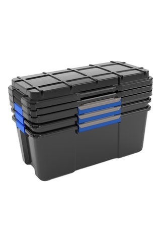 3 boîtes de rangement - 80 l - Noir