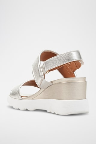 Sandales à talons compensées en cuir Spherica Ec6  - Argenté