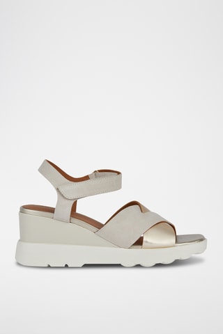 Sandales compensées en cuir Spherica Ec6 - Beige