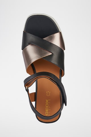 Sandales à talons compensées en cuir Spherica Ec6  - Noir