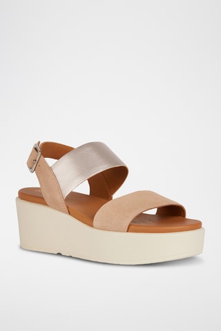 Sandales compensées en nubuck Xan2.2S - Beige