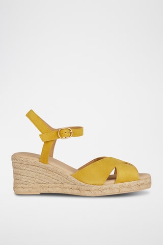 Sandales à talons compensées en nubuck Gelsa - Jaune