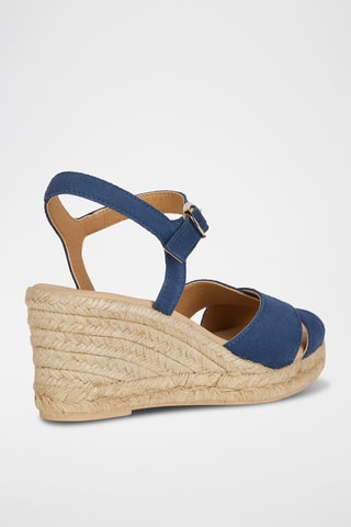 Sandales à talons compensées en nubuck Gelsa - Bleu