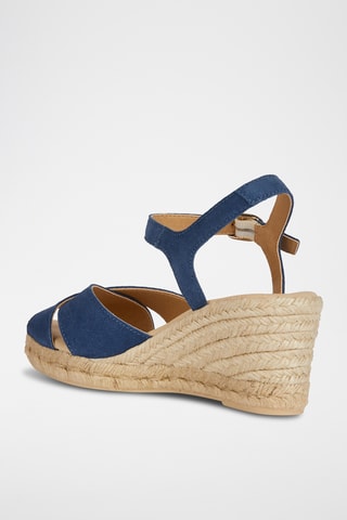 Sandales à talons compensées en nubuck Gelsa - Bleu
