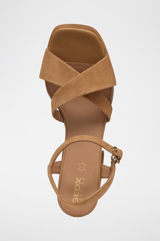 Sandali con tacco platform in pelle scamosciata Soledea  - Marrone chiaro