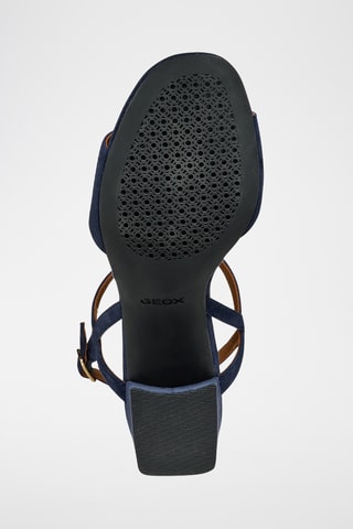 Sandali con tacco in pelle scamosciata New Eraklia 50 - Blu