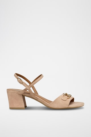 Sandali con tacco in pelle New Eraklia 50  - Nude