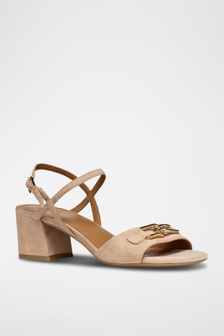 Sandali con tacco in pelle New Eraklia 50  - Nude