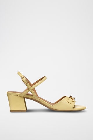 Sandali con tacco in pelle New Eraklia 50  - Giallo